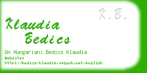 klaudia bedics business card